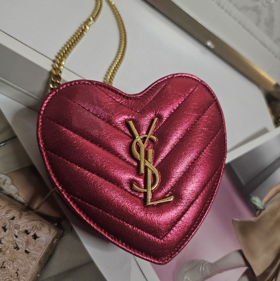 SOLD 💔 Yves Saint Laurent Monogram Love Heart Crossbody Bag 🩷 LIMITED EDITION - Picture 3 of 15